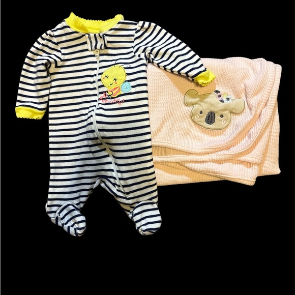 Other - Striped Blue and Yellow Baby One Piece PREEMIE